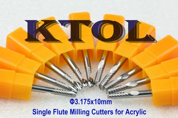 

3.175x10MM Single Flute End Mill Wood Cutting Tools for Milling Machine, Acrylic Cutter Knife Bits Woodworking Cutting Tools Set