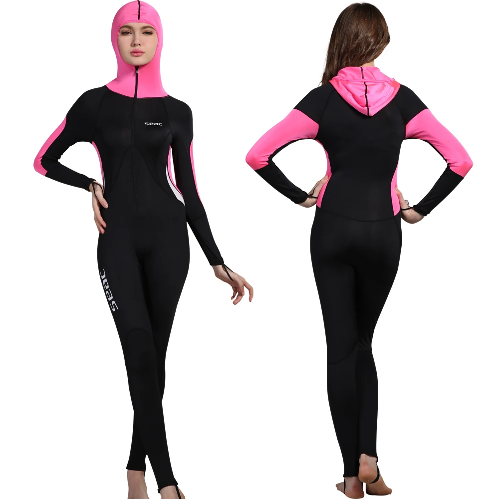 Seac Lycra skin dive women wetsuits hooded full body lightweight