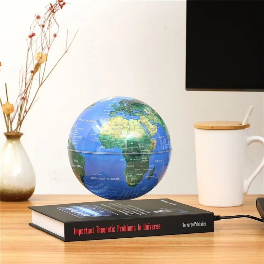 

3 inch Globe Book Magnetic Levitation Floating Anti Gravity Globe World Map Magnetic Rotating Globe Discoloration Innovative