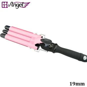

UK plug 19mm Professional Hair Waver Ceramic Triple Barrel Waver Wave Curler Hair Curling Iron Clamp Wave Curler Hairstyle Tools