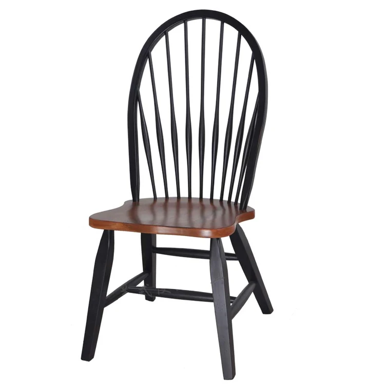 Home Furniture Oak Wood Antique Dining Chair for Restaurant,Cafe Dining Room Furniture Vintage Dining Wooden Chair Black Finish