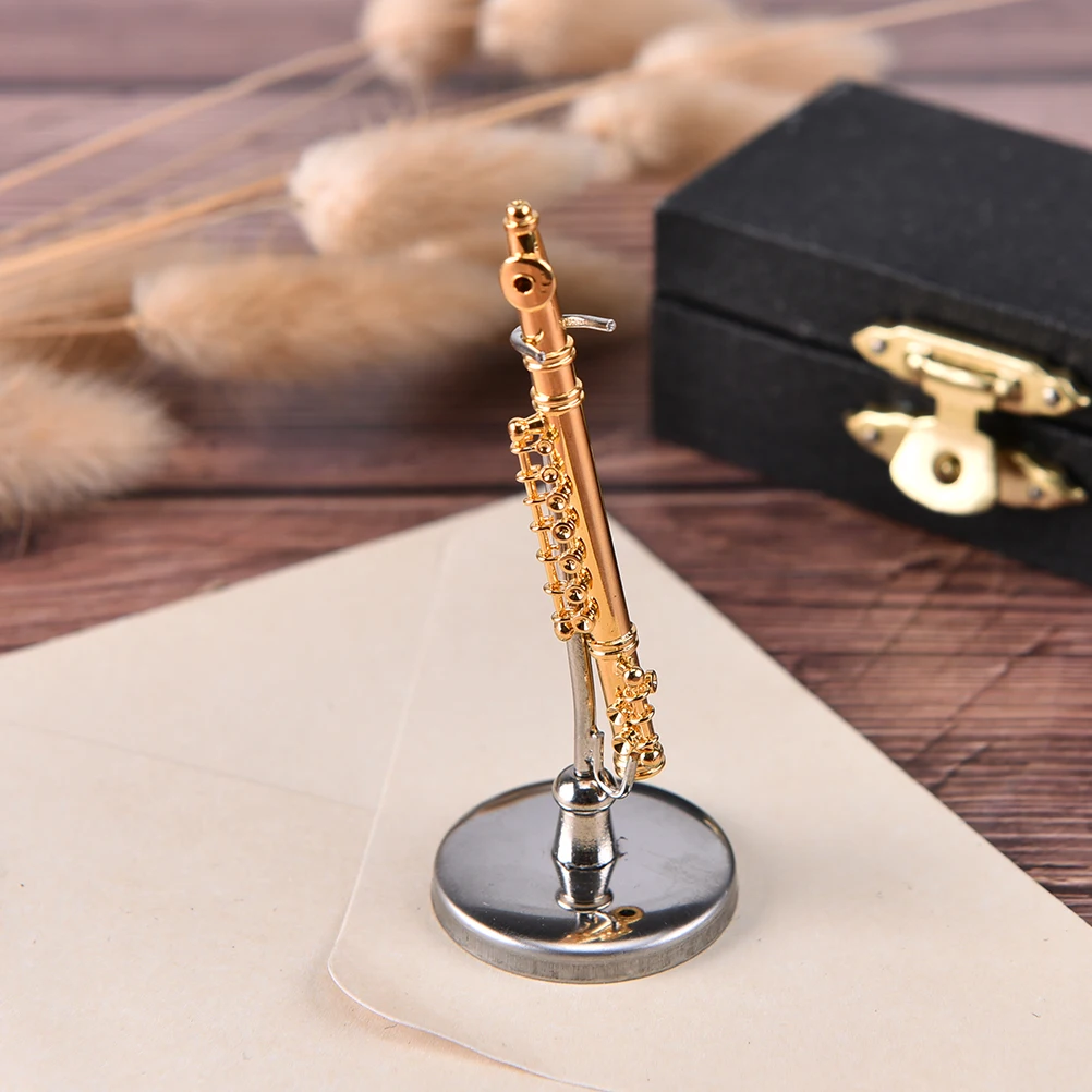 

Mini Classic flute With Support Miniature flute Instruments Collection Decorative Ornaments Model Decoration Gifts