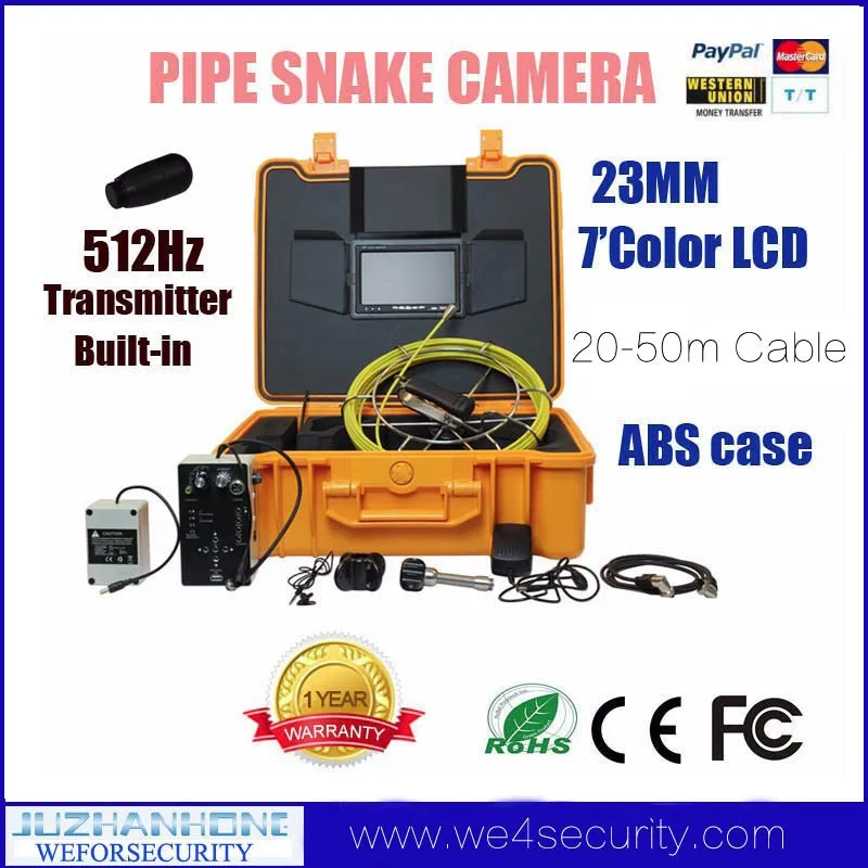 50m cable Pipe Locator 512hz Transmitter Pipe Drain Sewage Inspection Camera System 20m Cable 7inch LCD Monitor Snake Borescope Endoscope