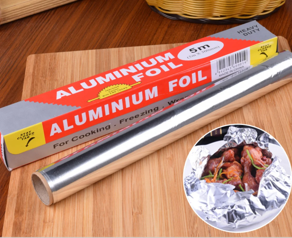 

2Pcs Baking Paper 10 Meters Thick Barbecue Tin Foil Household Barbecue Baking Pan Roasted Chicken Wings Oven Aluminum Foil Paper