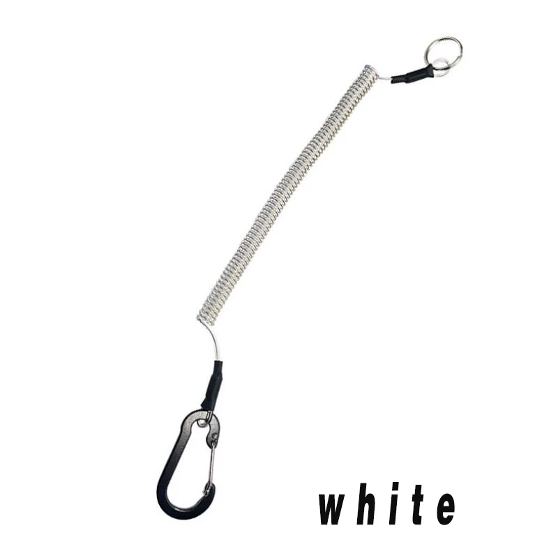 Карабин, не теряющийся, веревка, плоскогубцы, контроль, рыба, висят, пряжка, веревка, 6 цветов, крепкий, тянущийся шнур - Цвет: white