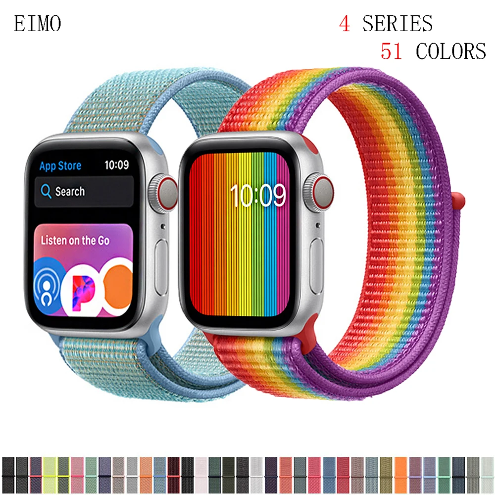 

Loop strap For Apple Watch band 4 3 42mm 44mm Woven Nylon correa iwatch series 4/3 40mm 38mm wrist bracelet belt accessories