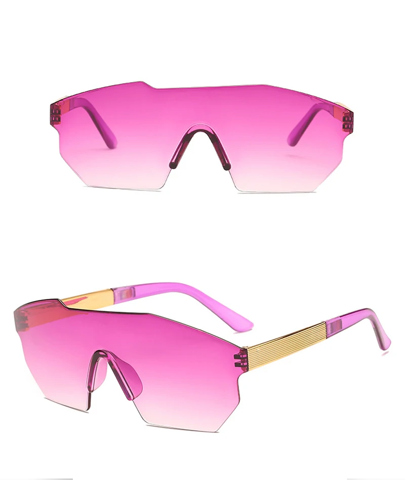 Женские синие розовые очки огромная оправа стандартные солнцезащитные очки градиентные бескаркасные Солнцезащитные очки Мужские Женские очки Oculos UV400