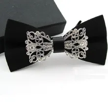 Лидер продаж галстук-бабочка коробку с металлическим цветком со стразами платье галстук для Для мужчин/Для женщин, мода в штучной упаковке подарочный Вечеринка галстук для Для мужчин, высокое качество