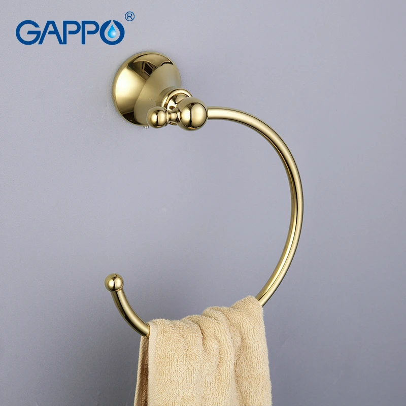 

Gappo 1 Set Modern Style Gold Ring Wall Mount Towel Ring Bathroom Accessories Bath Towel Holder Bath Hardware G1404