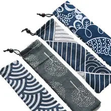 1 шт., новинка, 6 стилей, холщовая переносная дорожная сумка для посуды, Холщовый нож, вилка, сумка на шнурке, контейнер для хранения, органайзер, сумка