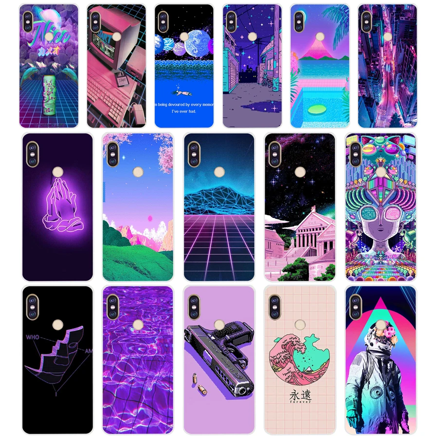 129SD эстетика vaporwave Мягкий Силиконовый ТПУ чехол для телефона xiaomi redmi 5A 5Plus note 5 Pro mi 6
