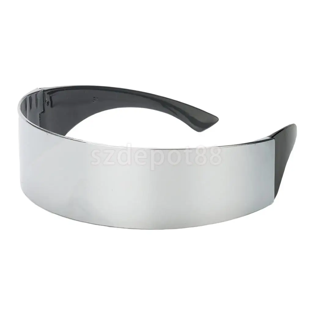 Funny Party Glasses Metallic Silver Futuristic Soldier Space Alien Robot Costume Cosplay Accessories Photobooth Christmas Party