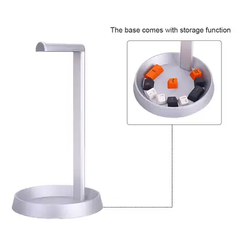 

2018 New Arrival Innovative Aluminium Alloy Headphone Stand Hanger with Storage Base Dropship 8.28