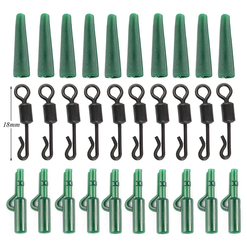 

90pcs Fishing Tackle Carp Lead Clips Long Body Q-Shaped Quick Change Swivels Anti Tangle Sleeve Carp Fishing Tool Set