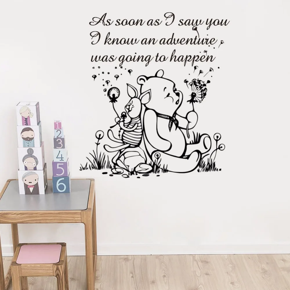 Winnie the Pooh vinyl wall decal As soon as i saw you quotes cartoon