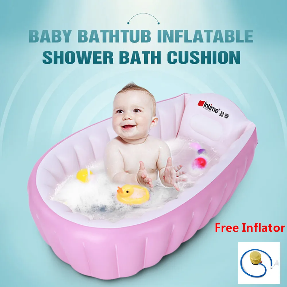 Portable Bathtub 98X65X28cm Inflatable Bath Tub Child Tub Cushion