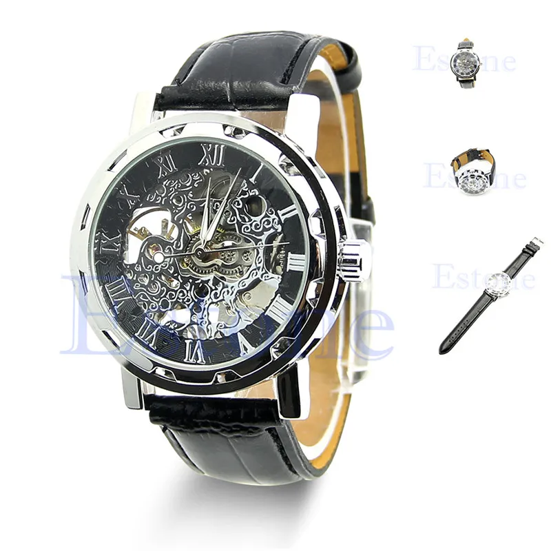 

Men Watch Sport Army Wrist Watch Stainless Steel Black Synthetic Leather Men's Clock relogio masculino