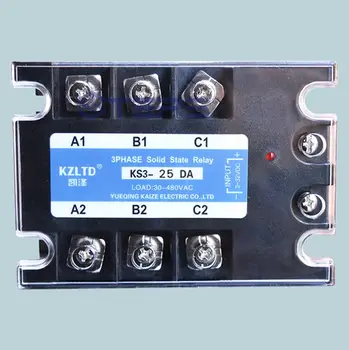 

Three-phase solid state relay 25A DC to AC non-contact relay switch 12V24V380V