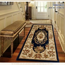 Синие ковры для коридора, ковры для бегунов, Роскошные, цельные, с цветочным рисунком, большой размер на заказ, Европейский ковер, шерсть, коврики, шерстяные ковры