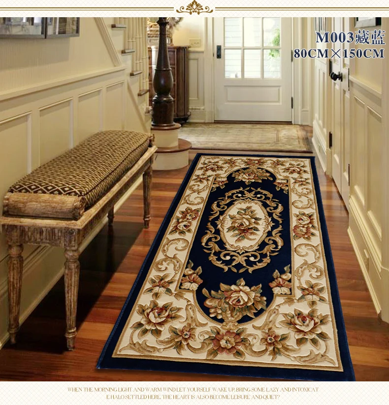 Blue Corridor Carpets Runner Rugs Luxury Whole Floral Large Size Custom