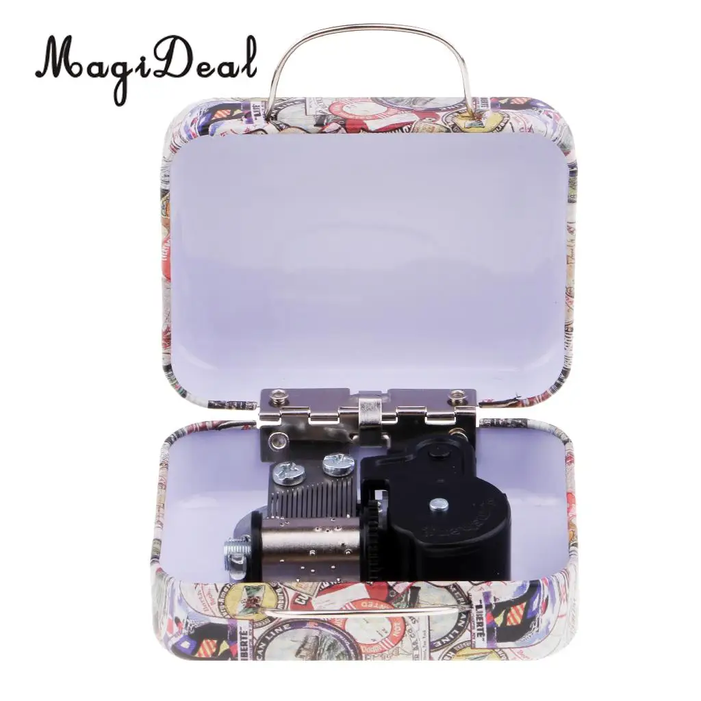 MagiDeal Play 'Innocent' Luggage Suitcase Wind-up Miniature Music Box for Girls Christmas Gift