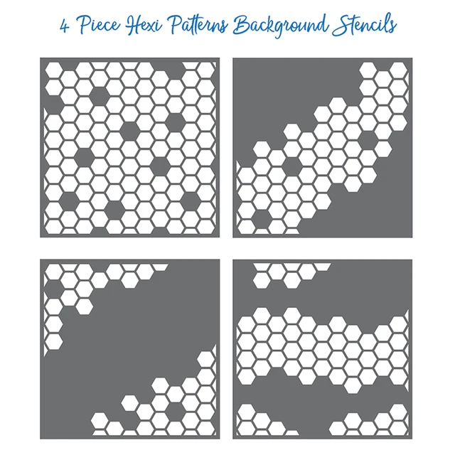 4pcs Set Hexi Pattern Background Stencils For Diy Sbooking 4pcs Set Hexi Pattern Background Stencils For Diy Sbooking Decorative Paper Cards Craft Plastic Templates Drawing Sheets 6x6