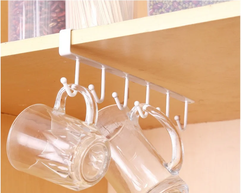 6 Hooks Cup Holder Hanging Hook Kitchen Cabinet Storage Rack Shelf Towel Storage Rack Organiser 6 Hooks Cup Holder Hanging Hook Kitchen Cabinet Storage Rack Shelf Towel Storage Rack Organiser