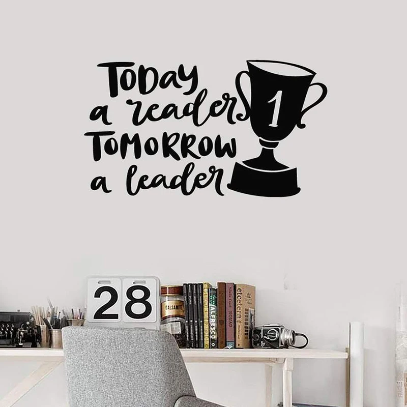 Vinyl Wall Decal Leader Quote Leadership Reading Lettering Inspirational Art Stickers Mural ...