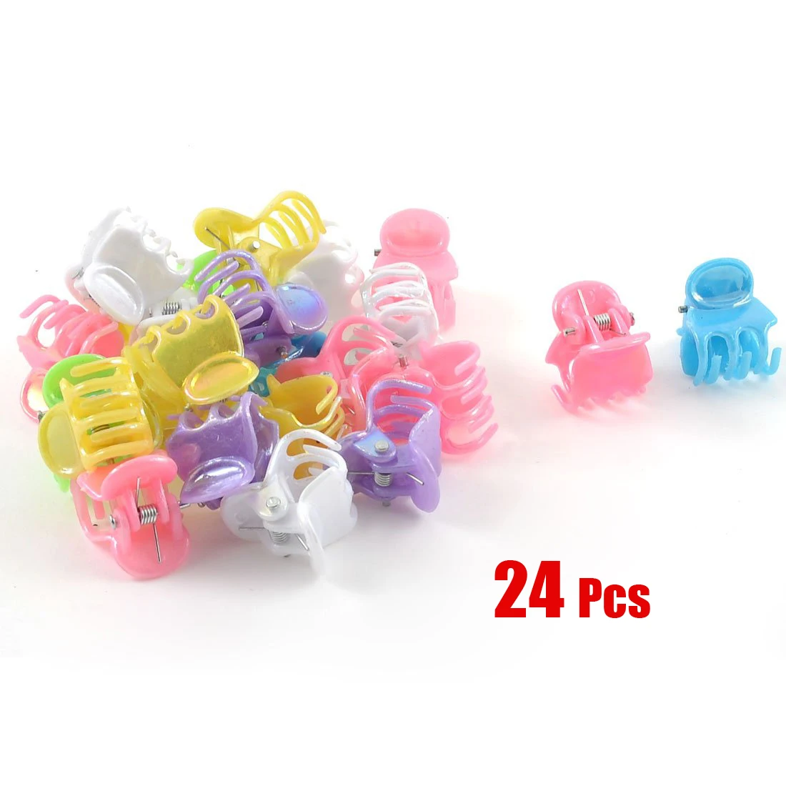 2017 NEW New 24 Pcs Practical Assorted Color Plastic Mini Hair Clip Claw for Ladies