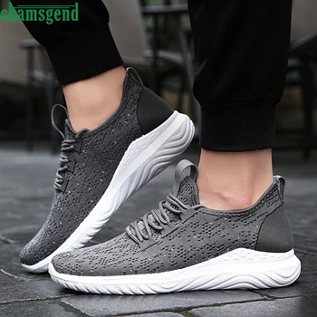 

CHAMSGEND Sport Running Shoes Fashion Breathable Mesh Shoes Outdoor Sneakers Hot Sell Cross Straps Flat Running Shoes 09