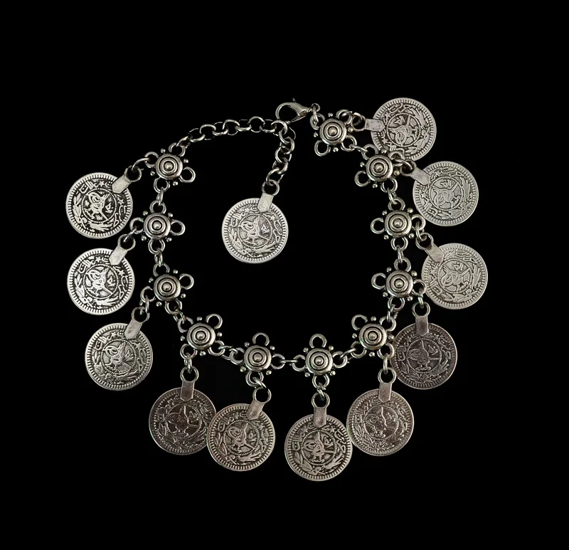 Летний стиль, Винтажный серебряный цвет, богемный металлический браслет с кисточкой, роскошный шарм, монета, браслет на щиколотке для женщин, ювелирное изделие - Окраска металла: Silver