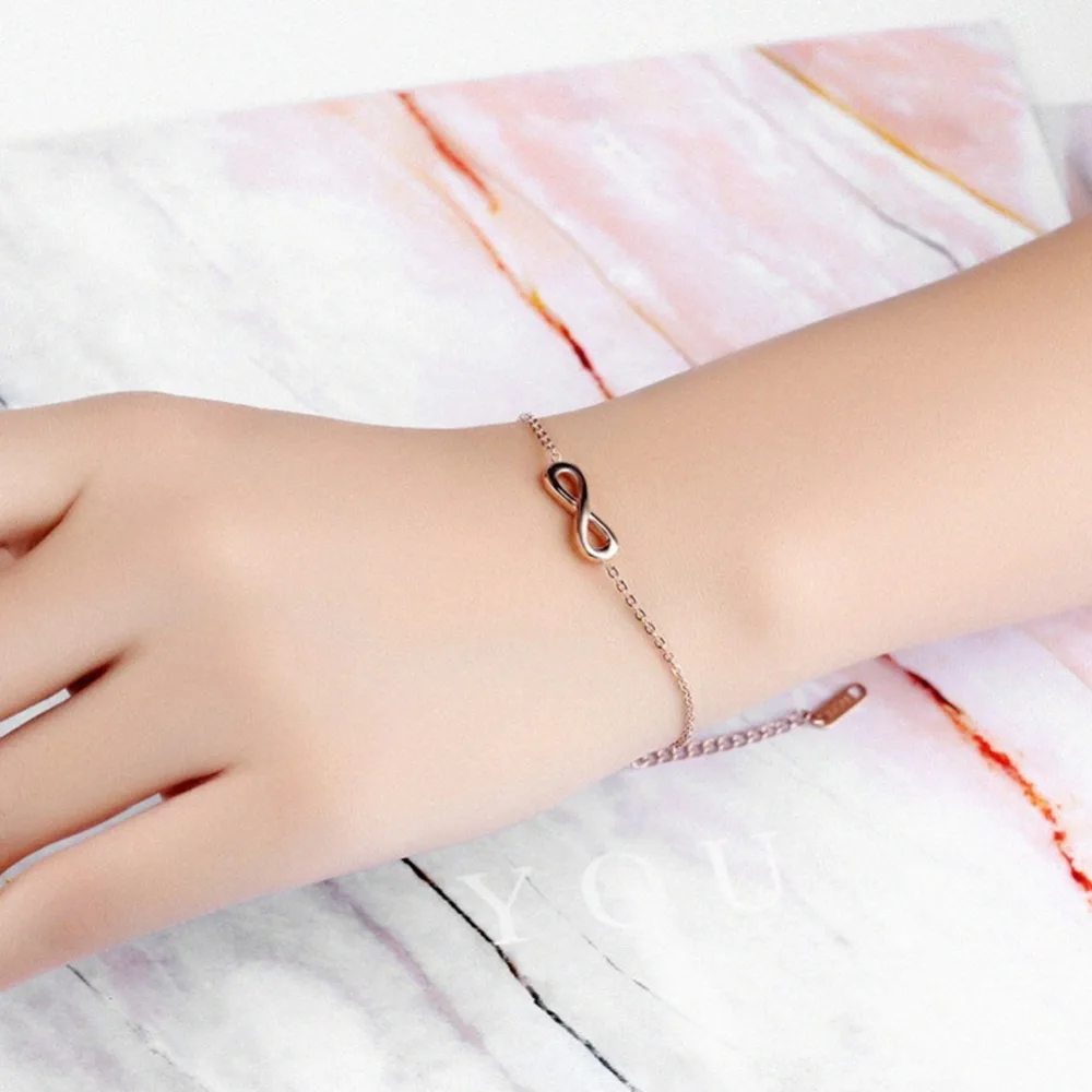 Eternal Infinity Stainless Steel Braclet Number Eight Charm Bracelets