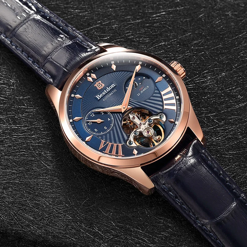 Мужские спортивные часы Bestdon Tourbillon запатентованные автоматические механические