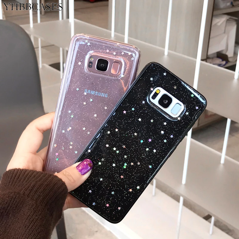 Чехлы YHBBCASES для Samsung Galaxy S11 S9 S10 Plus блестящие звезды блестки прозрачные мягкие