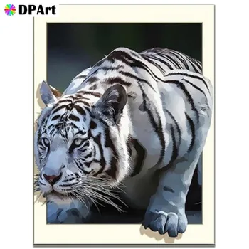 

Diamond Painting 5D Full Square/Round Drill White Tiger Daimond Rhinestone Embroidery Painting Cross Stitch Mosaic Picture M671