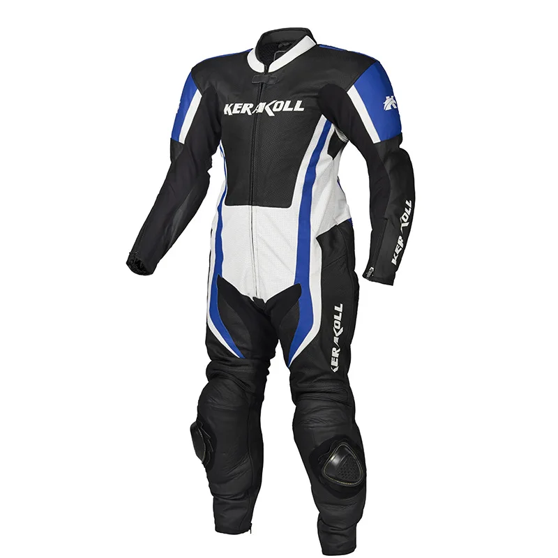 

Cowhide Leather One-piece Motorcycle Racing Suit DUHAN Motocross Coat KERAKOLL 2018 New Conjoined Leather Garment Moto Protector
