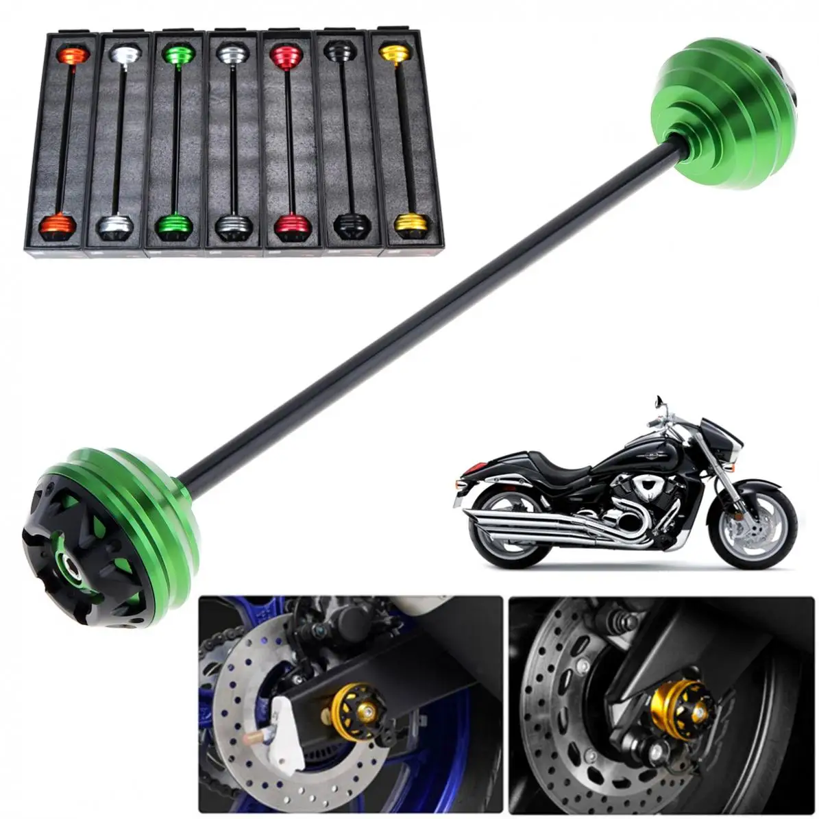 

Durable CNC Aluminum Alloy Motorcycle Front and Rear Wheel Drop Resistance Ball with Anodizing Surface for KAWASAKI V650