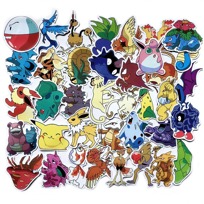 

100pcs cartoon Pikachu graffiti sticker skateboard mobile phone Netbook Travel Case Luggag Fridge car pvc waterproof sticker