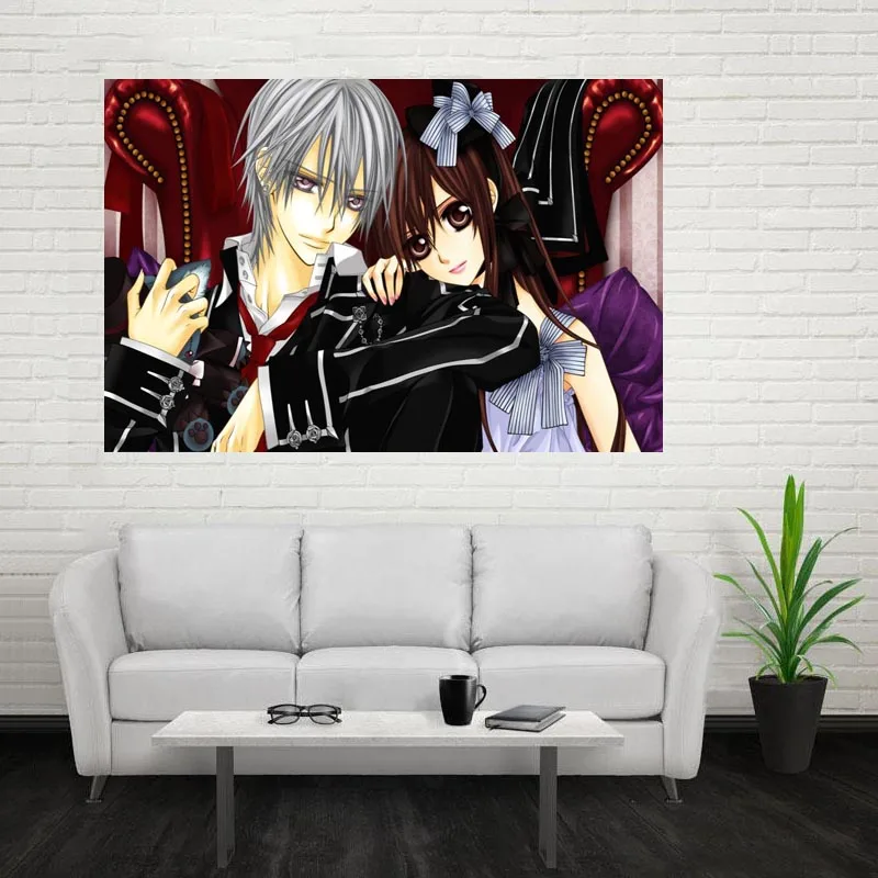 

Nice Vampire Knight Poster Custom Satin Poster Print Cloth Fabric Wall Poster Print Silk Fabric Print Poster