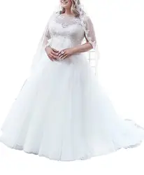 Robe de Свадебный шарик платье без рукавов 2019 плюс размеры накладное украшение для свадебного платья кружево Белый/Свадебная заколка цвета