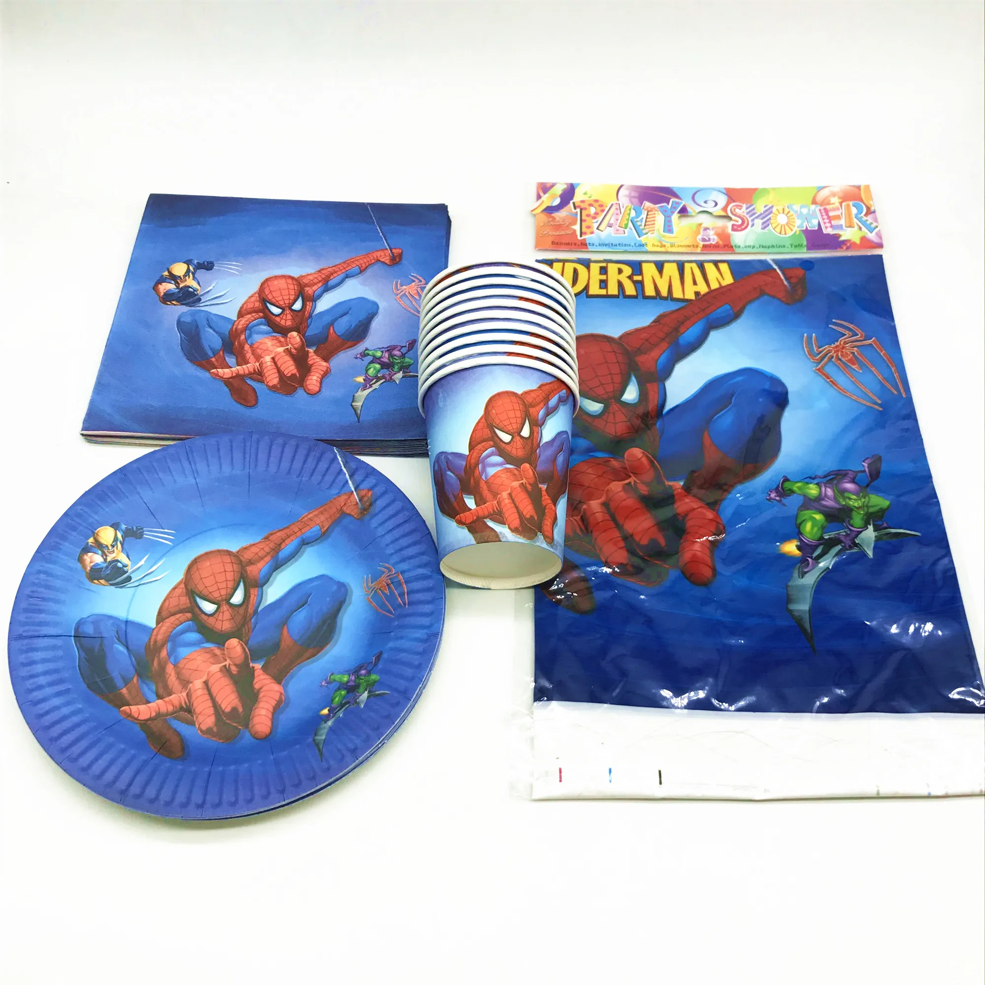 

41Pcs Spiderman Theme Design Baby Shower Kids Boy Birthday Party Tablecloth+Napkins+Plate+Cup Party Decoration Supplies