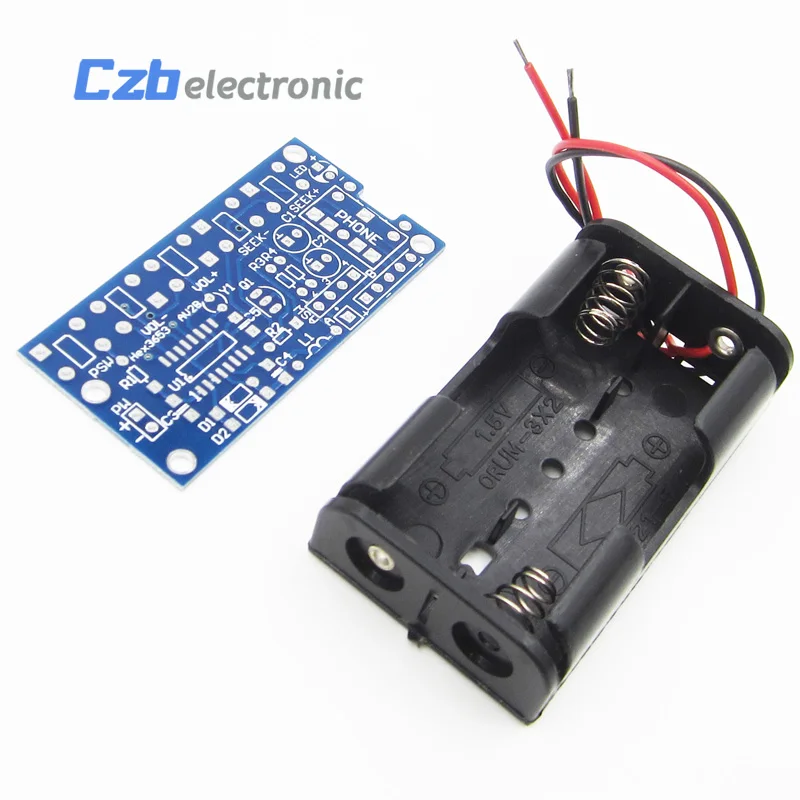76MHz-108MHz Wireless Stereo FM Radio Kit Audio Receiver PCB FM Module Kits Learning Electronics For Diy 1.8-3.6VDC 3