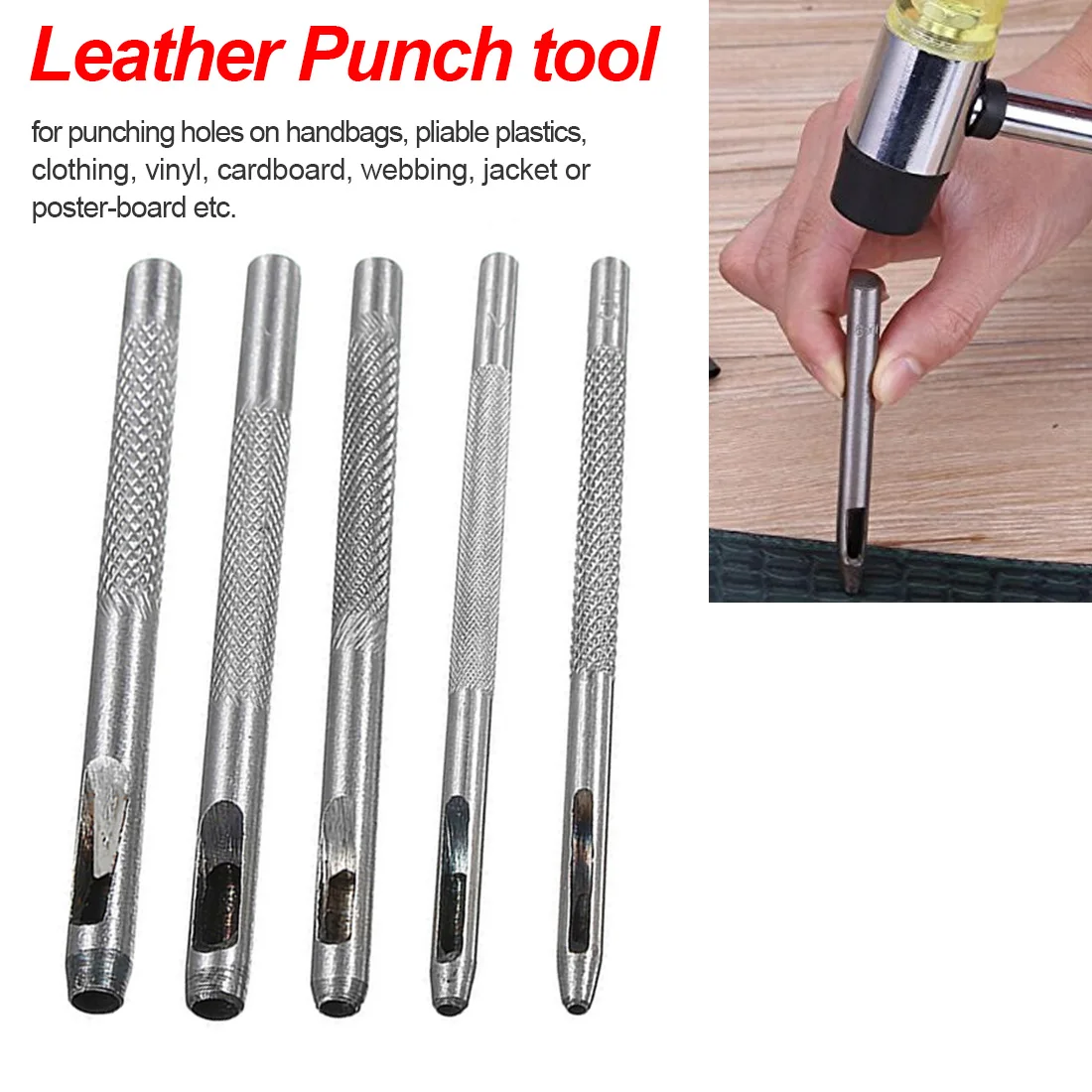 

1pc Leathercraft Hole Craft Set Pick Leather Tools Leather Punch Puncher Belt Punch for Clothing Canvas