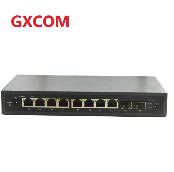 8 Порты и разъёмы полный Gigabit RJ45 + 2 SFP слотов управляемый коммутатор ethernet с PoE +|managed