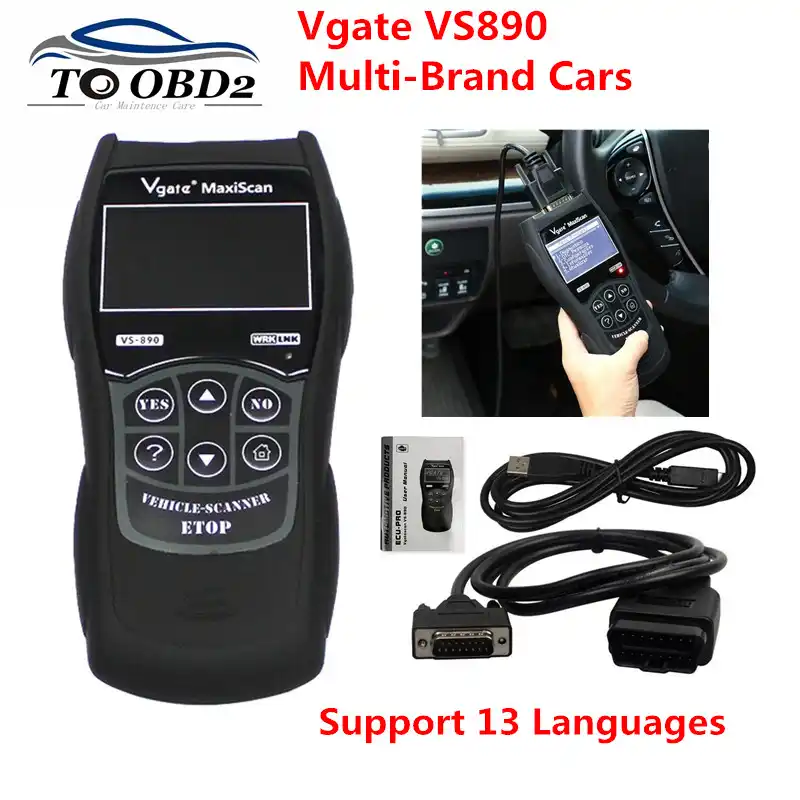 Universal VGATE VS890 OBD2 Scanner Multi-languages Vgate Scan Tool Maxiscan