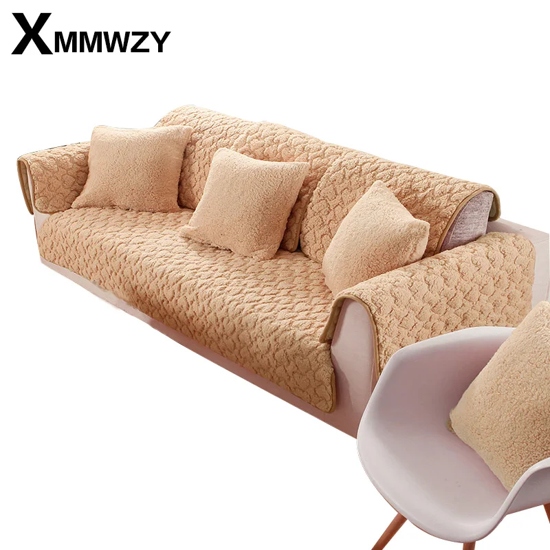 Lamb Velvet Sofa Covers Fabric Knit Eco Friendly Anti Mite Manta Sofa