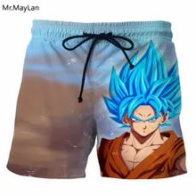 Аниме Dragon Ball Супер Саян Гоку 3D принт мужские пляжные шорты летние мужские Бермуды пляжные шорты модные брюки в стиле хип-хоп 5XL