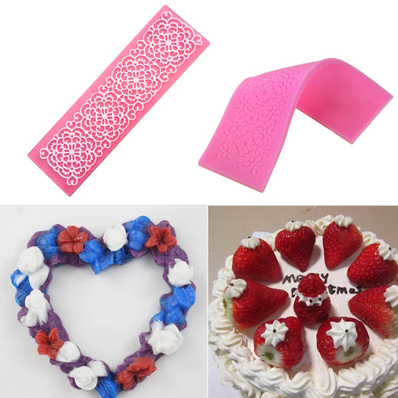 

Lace Floral Silicone Mold Embossing Cake Mould Chocolate Wedding Cake Baking Mold Decoration Tools Kitchen Gadgets