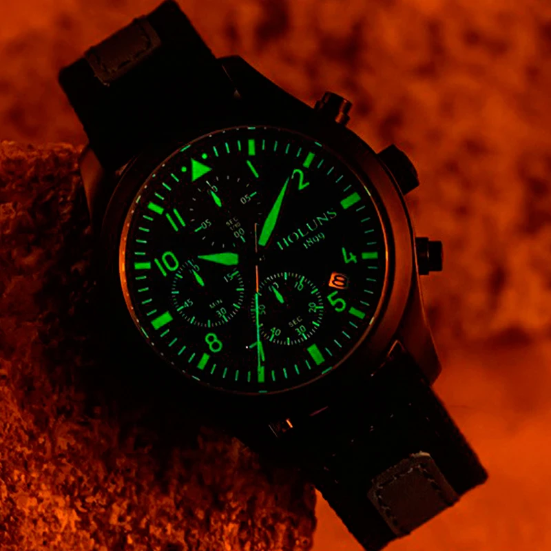 Для мужчин Часы Лидирующий бренд HOLUNS Пилот Армия Военная Униформа Тактический кварцевые наручные часы Водонепроницаемый Световой Наручные часы мужской спорт смотреть