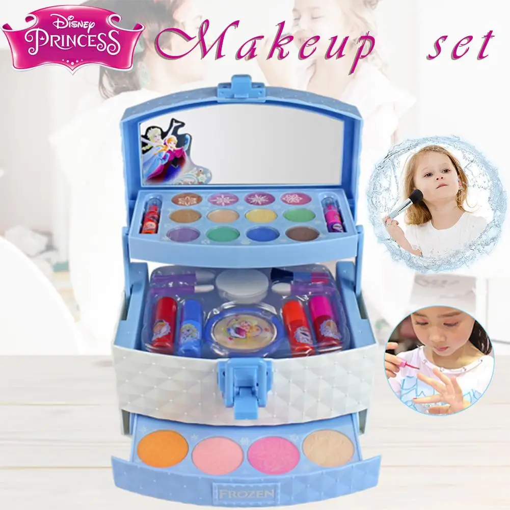 

32Pcs Disney Princess Makeup Case Girls Toys Set Portable Cosmetics Toy Lipstick Children's Makeup toys disney accessories